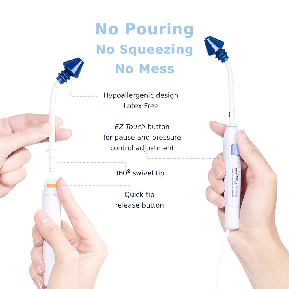 SINU PULSE ELITE safety features with FDA-registered saline formulation.