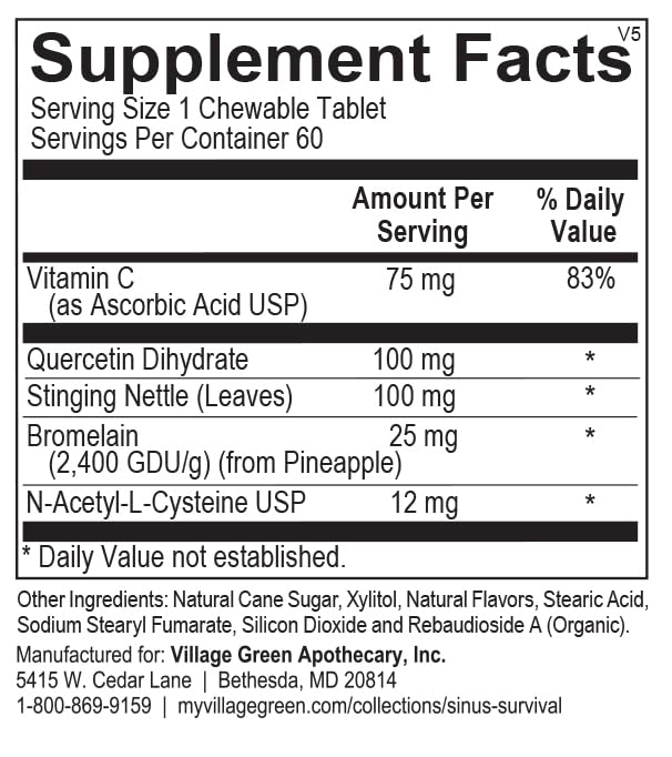 Sinus Survival Histamine Support Plus Jr berry chewables on the go.