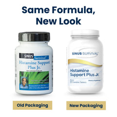 Sinus Survival Histamine Support Plus Jr bromelain ingredient highlight may support balance.