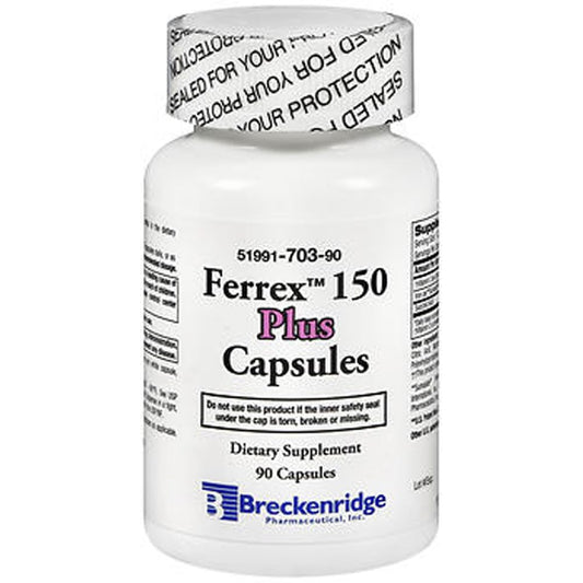 Sioditin Breckenridge Ferrex 150 Plus capsules package for daily iron support