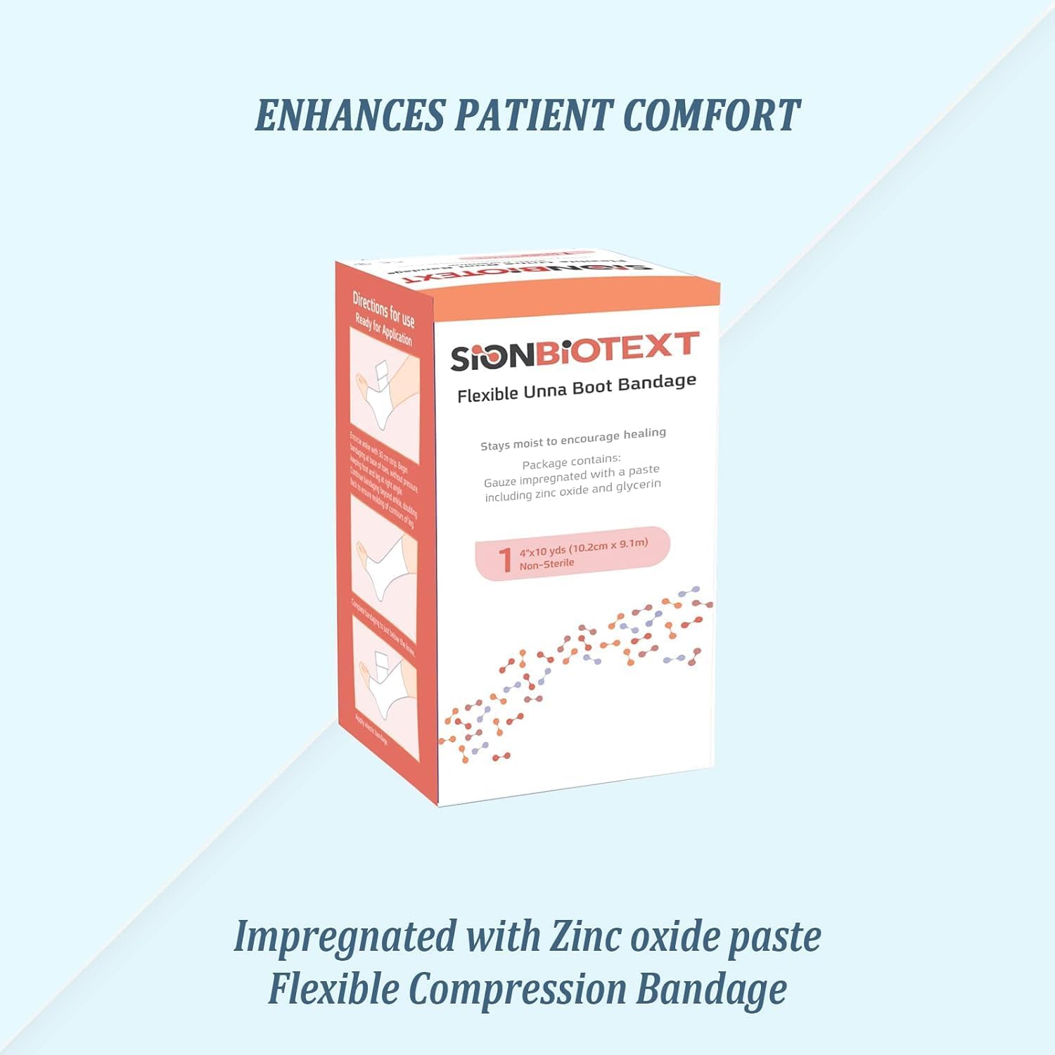 Sion Biotext Unna Boot latex-free design reduces skin irritation during use.