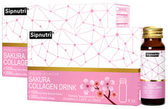 Sipnutri Sakura Collagen Drink bottle shown for on-the-go beauty support.