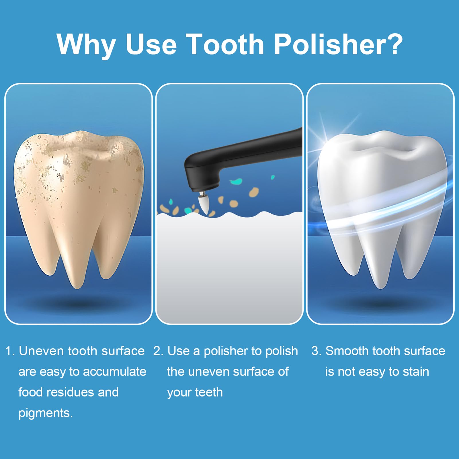 SIQUER Plaque remover with LED light for precise polishing and inspection.