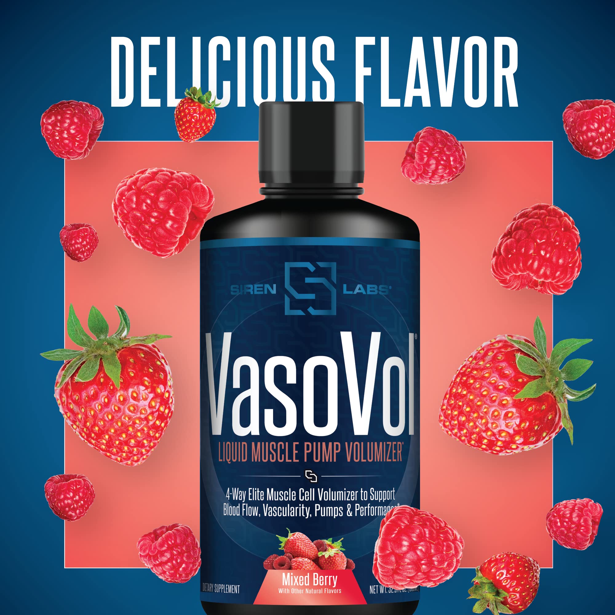 SIRENLABS Vaso-Vol glass with liquid shows easy mixing on training days.