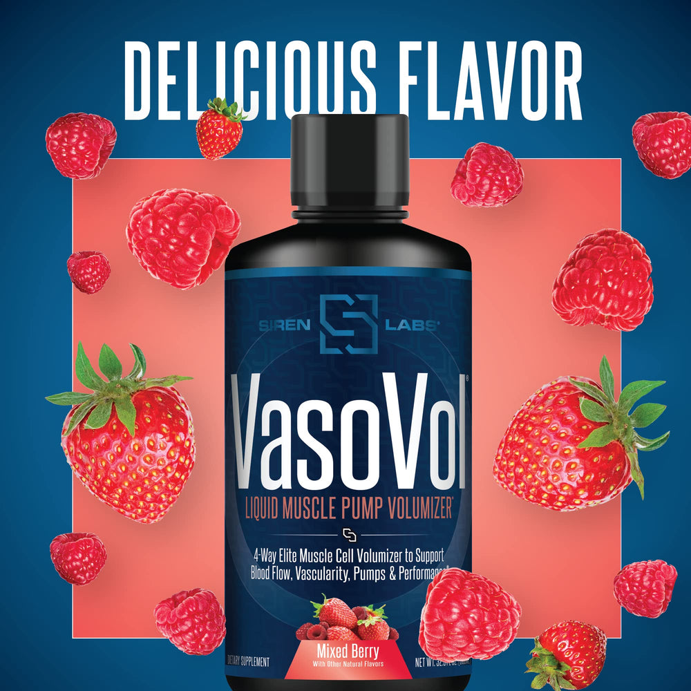 SIRENLABS Vaso-Vol glass with liquid shows easy mixing on training days.