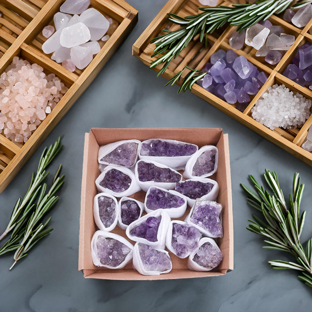 Sisamn Amethyst clusters for DIY jewelry making and crystal displays.