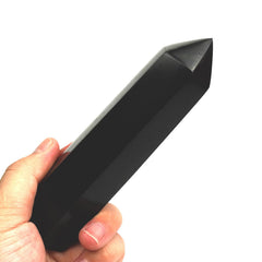 Sisamn black tourmaline obelisk tower channels energy protection and chakra balancing in your space.