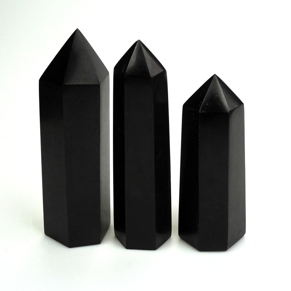 SISAMN black tourmaline column altar setup in meditation space