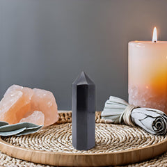 SISAMN black tourmaline column chakra balancing emphasis