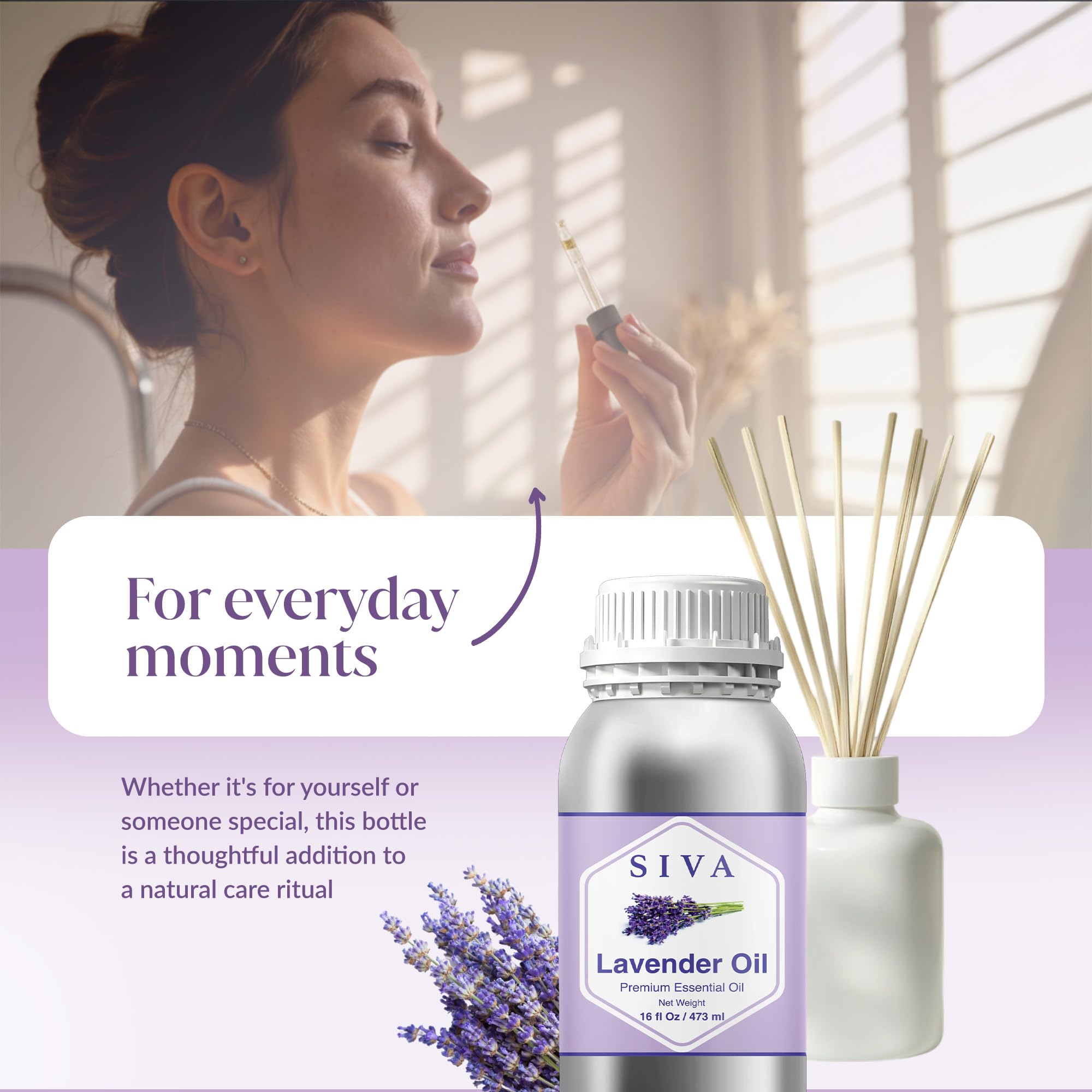 SIVA Lavender essential oil blends with other oils for customizable aromatics.
