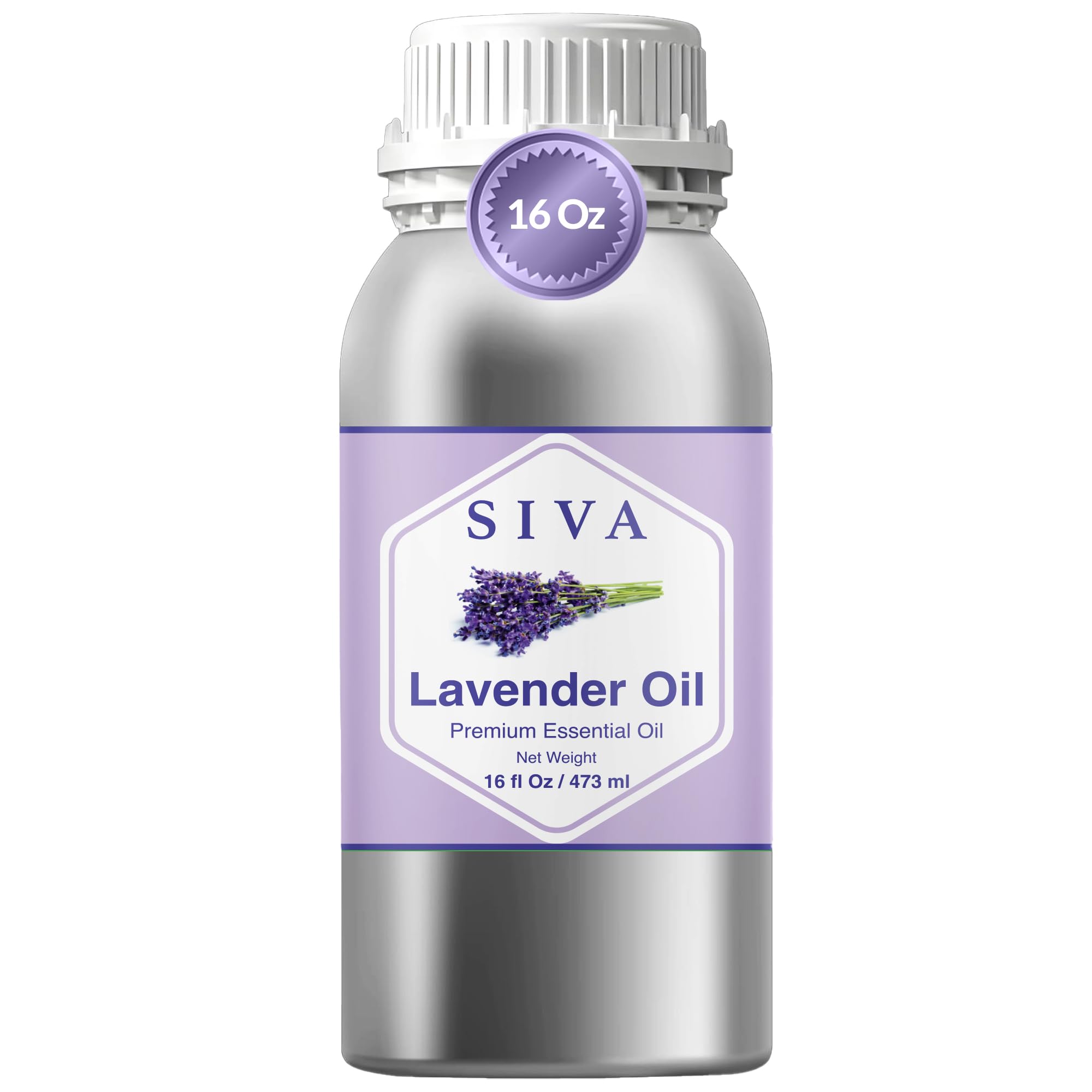 SIVA Lavender essential oil bottle 16oz suitable for diffuser and massage.