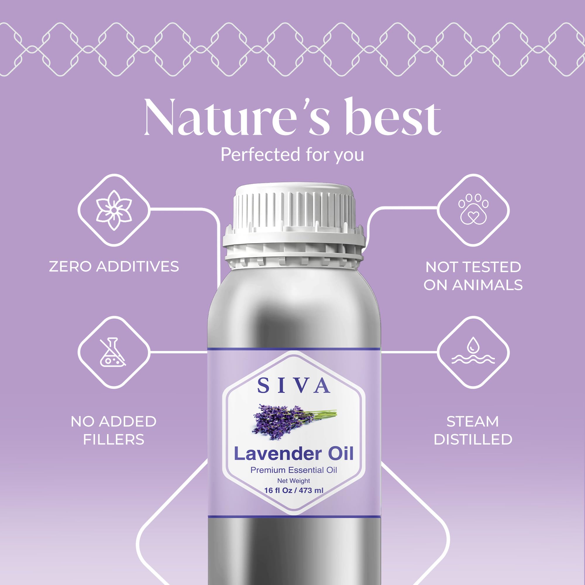 SIVA Lavender essential oil diffuser setup for calming aromatherapy.
