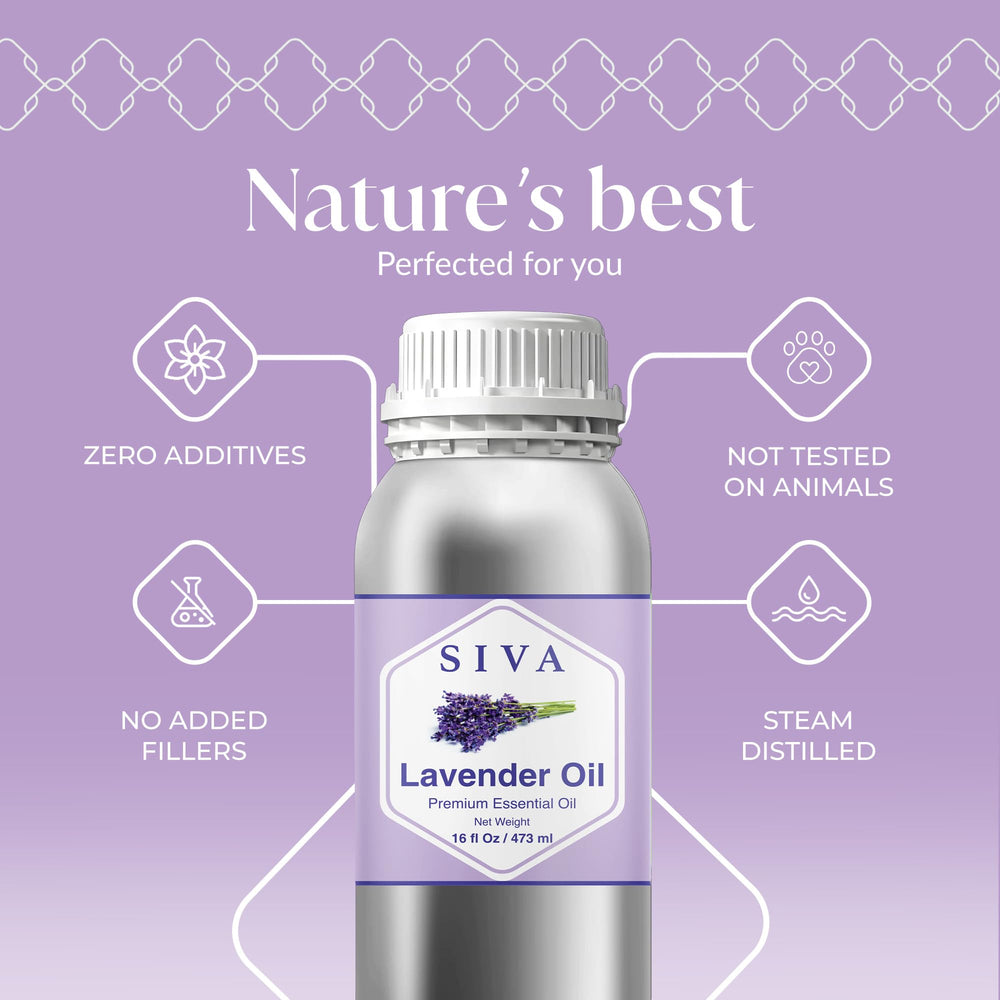 SIVA Lavender essential oil diffuser setup for calming aromatherapy.