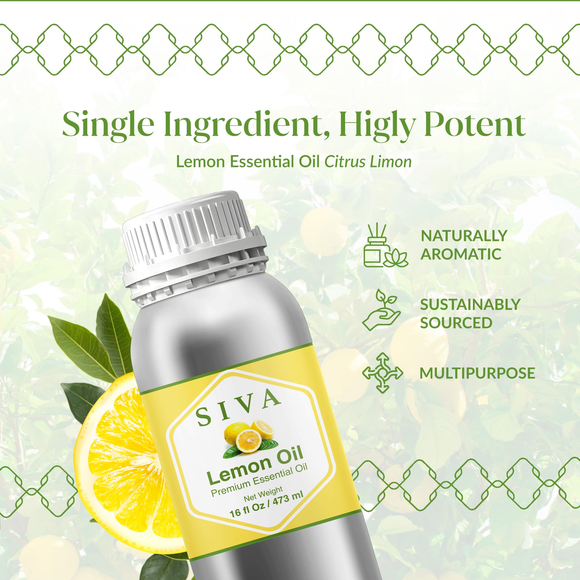 SIVA ORGANICS Lemon Oil used for hair massage when properly diluted.