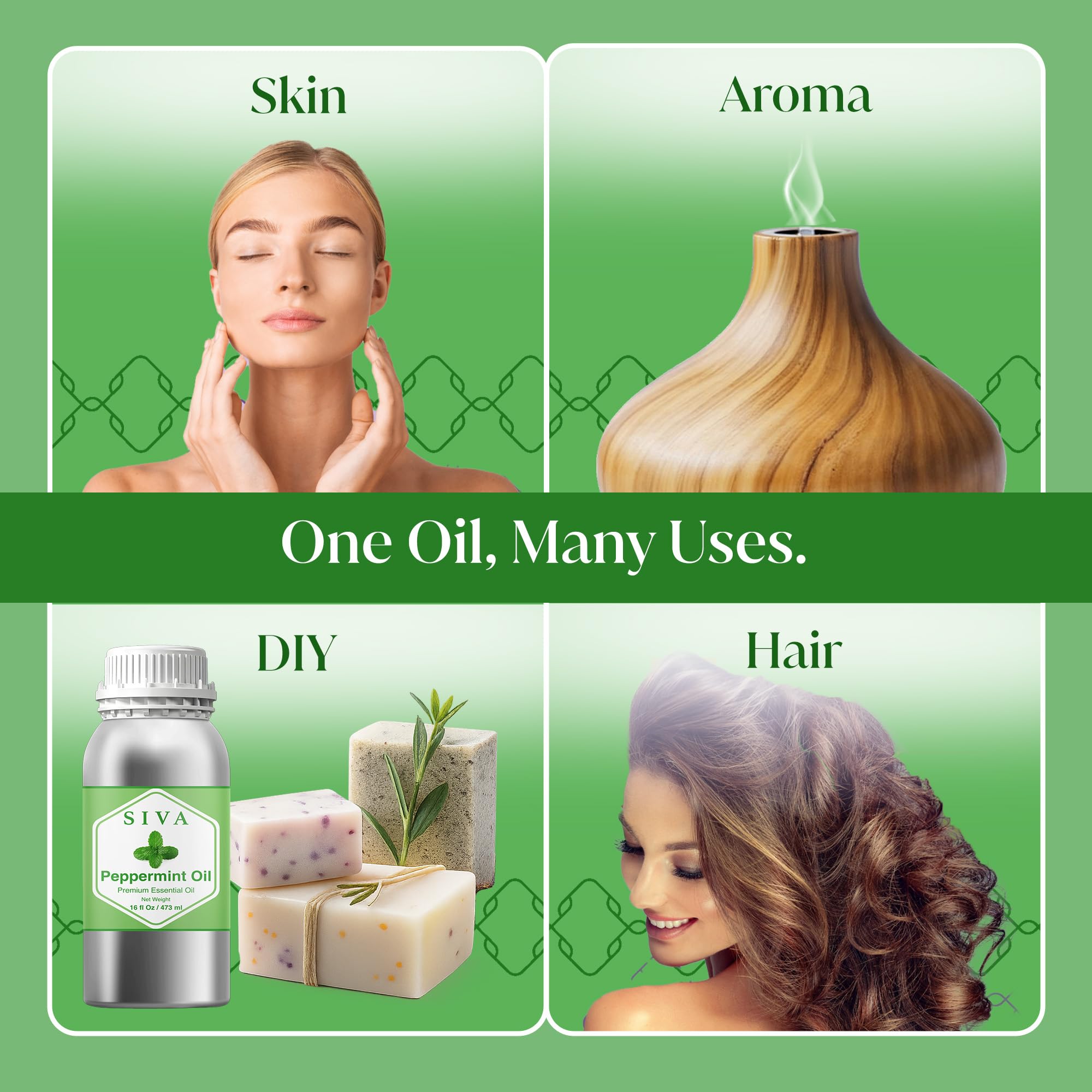 SIVA ORGANICS Peppermint Oil for DIY candles and soap making projects.