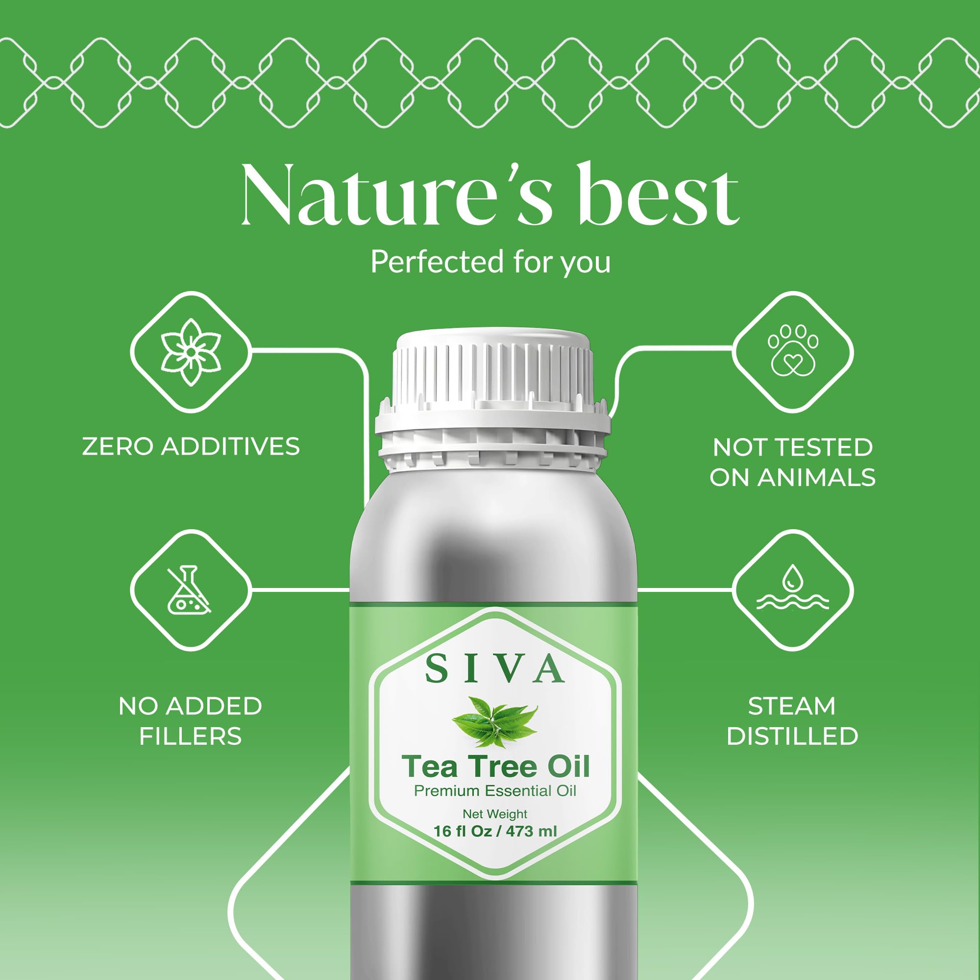 SIVA Tea Tree Oil diffuser aroma delivers fresh, earthy scent.
