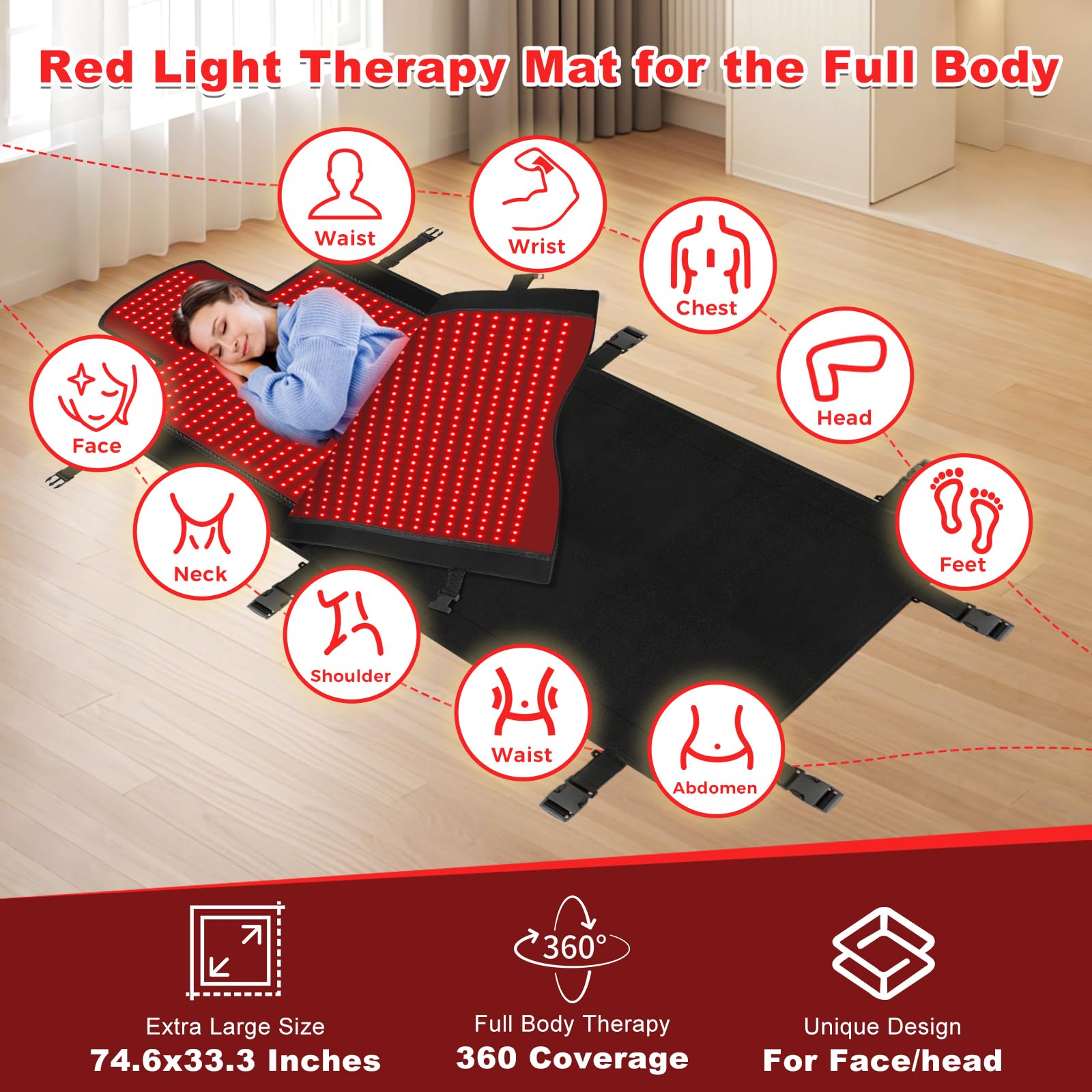 Siyiteng neck and head therapy zones extend coverage for a complete session.