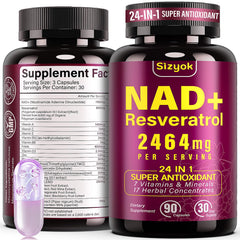 Sizyok NAD+ 1100mg bottle highlights premium liposomal formula for daily vitality.