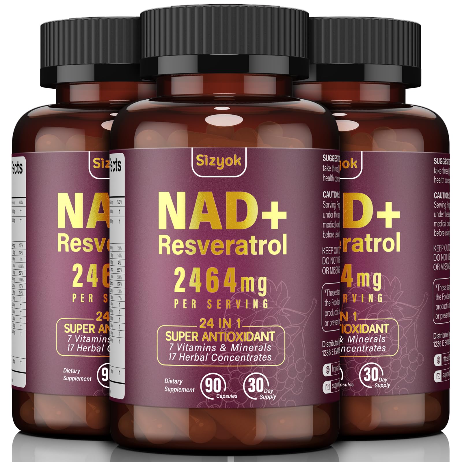 Sizyok NAD+ liposomal bottle enhances absorption and daily vitality.