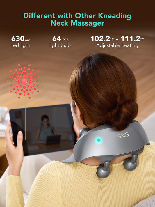 SKG H7 Ultra wearing backpack design for hands-free relaxation