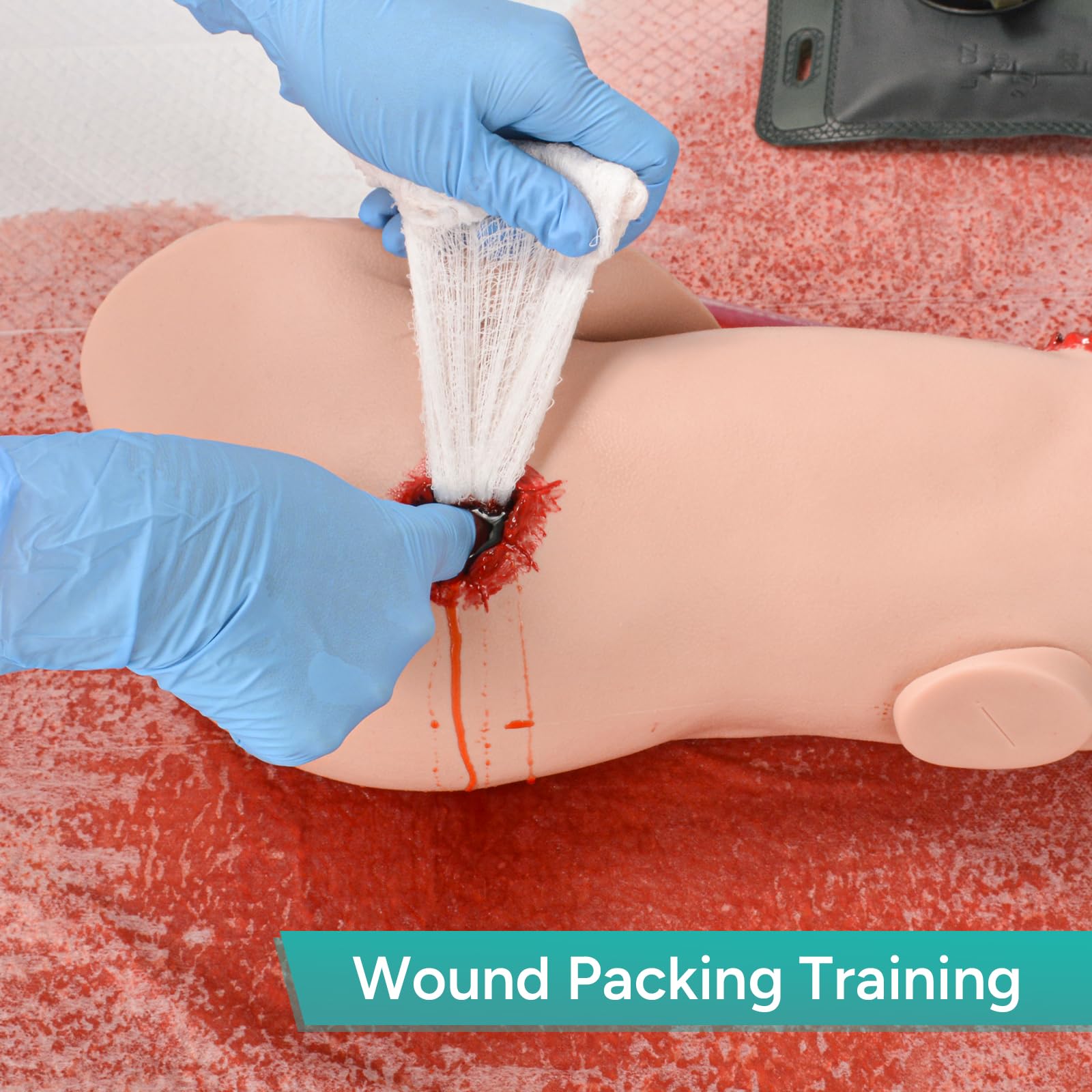 Skillssist Pump system enables rapid bleeding simulation for quick response practice.