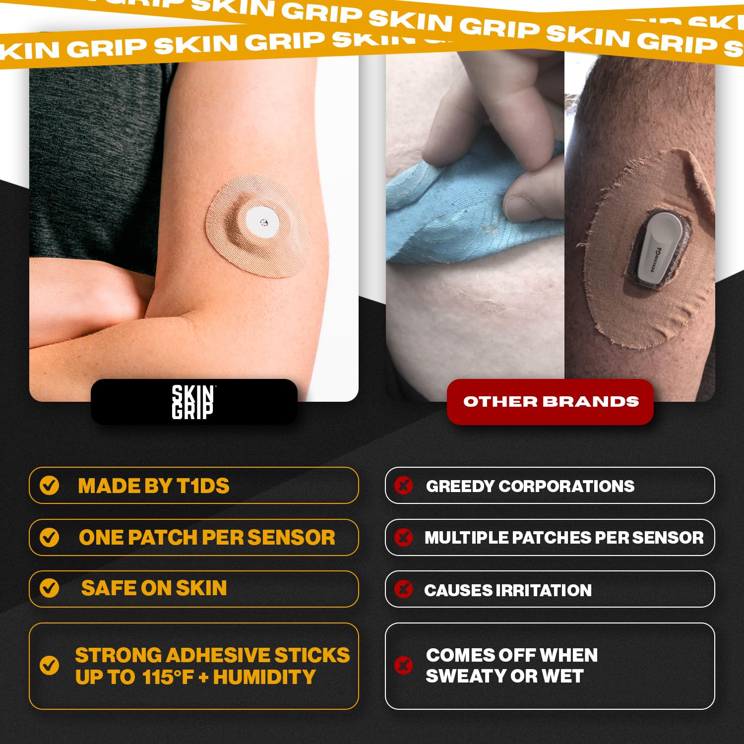 Skin Grip barrier prep applied on skin before patch adhesion