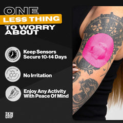 Waterproof pink Skin Grip patch, suitable for swimming and showers.