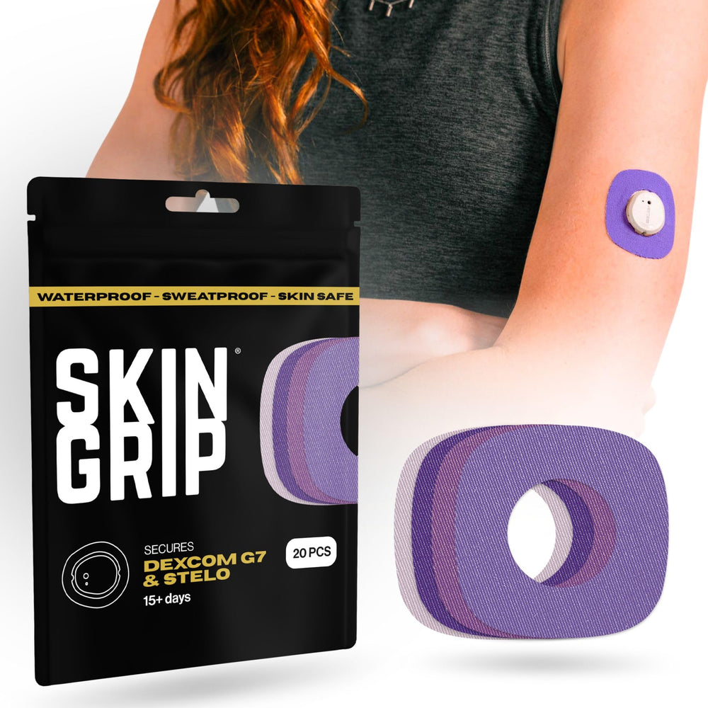 Skin Grip Dexcom G7 patch adhesive keeps the CGM sensor securely in place.