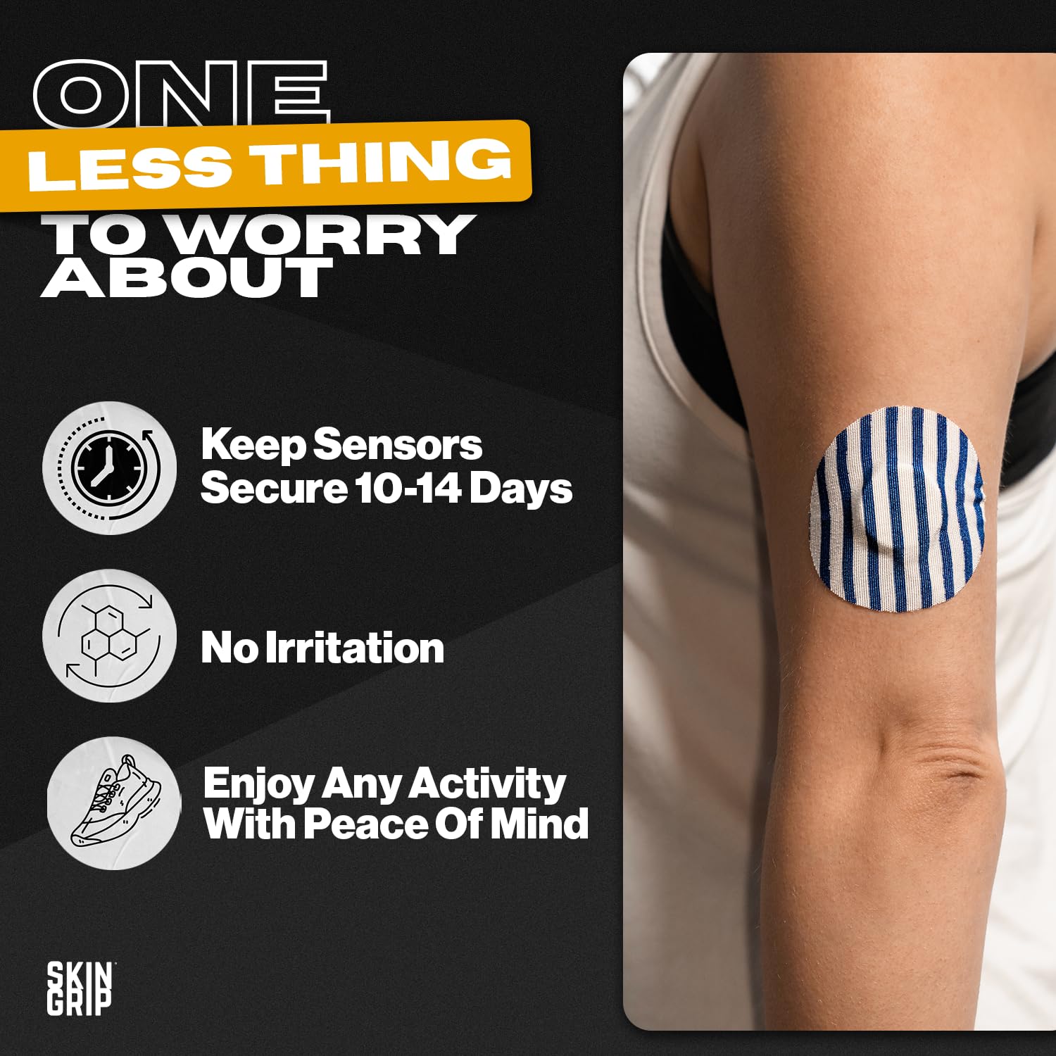 Four-way stretch patch fits contours for comfortable, seamless wear
