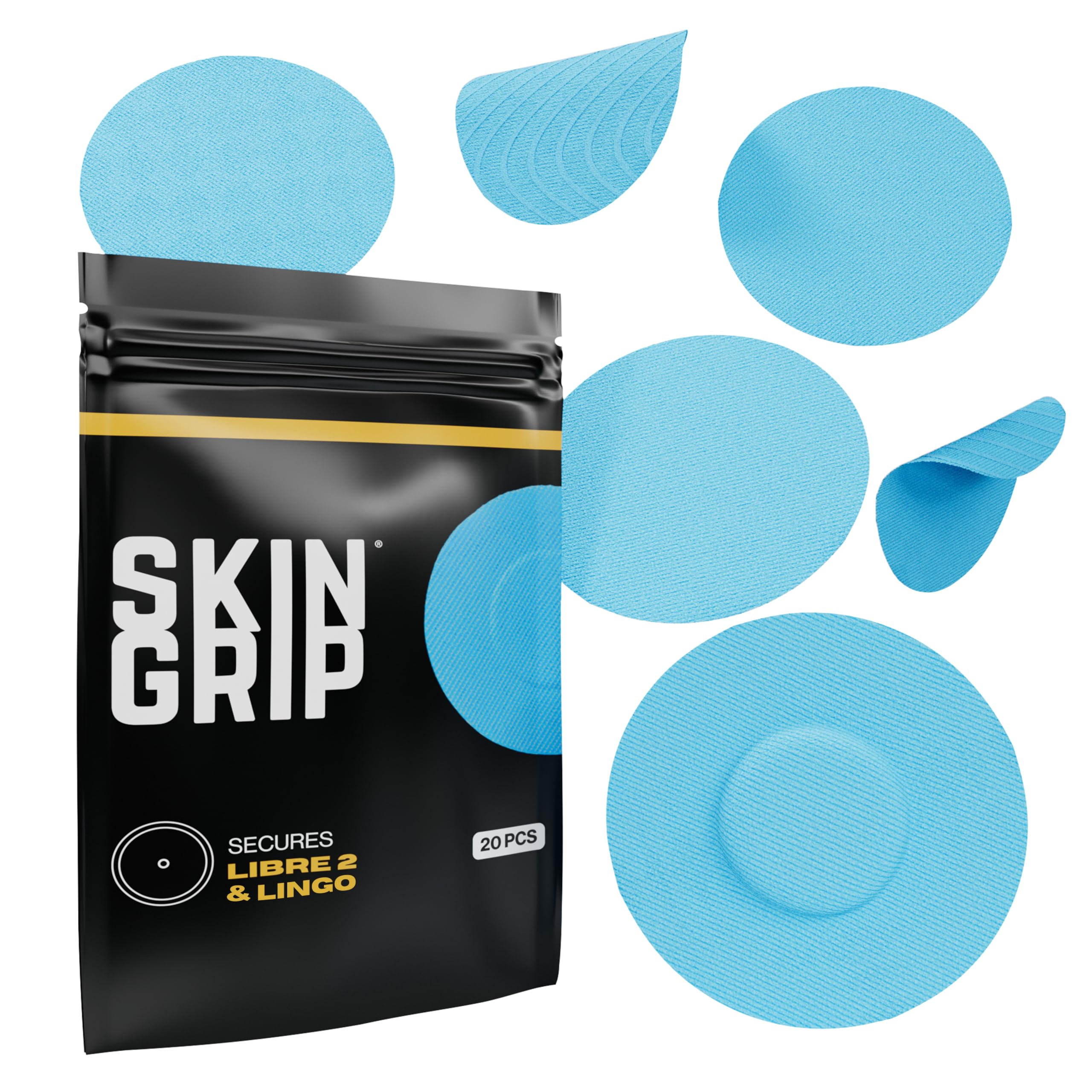 Skin Grip Freestyle Libre-2 sensor cover in blue protects your device securely during activity.
