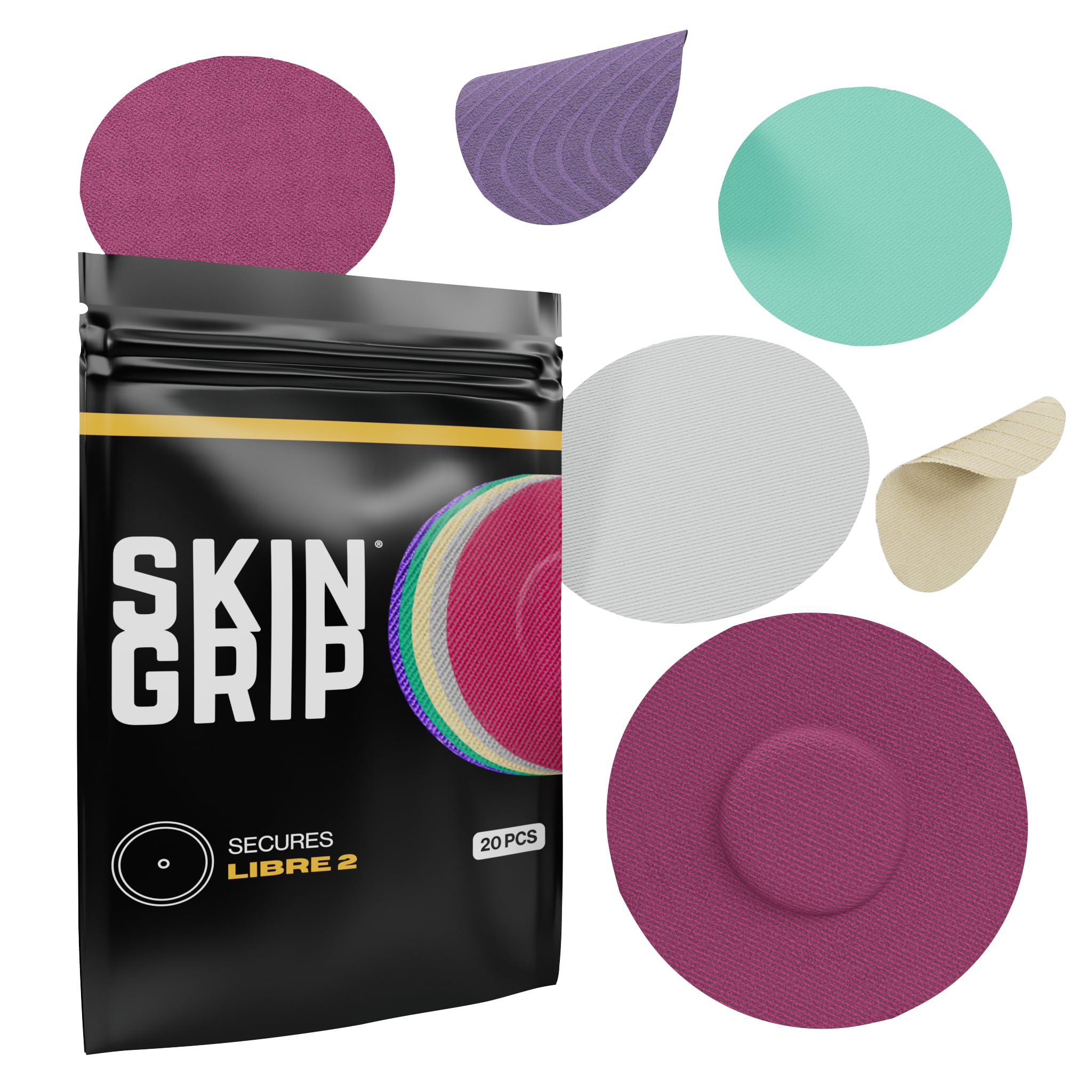 Skin Grip Freestyle Libre 2 sensor cover secures CGM device for active days