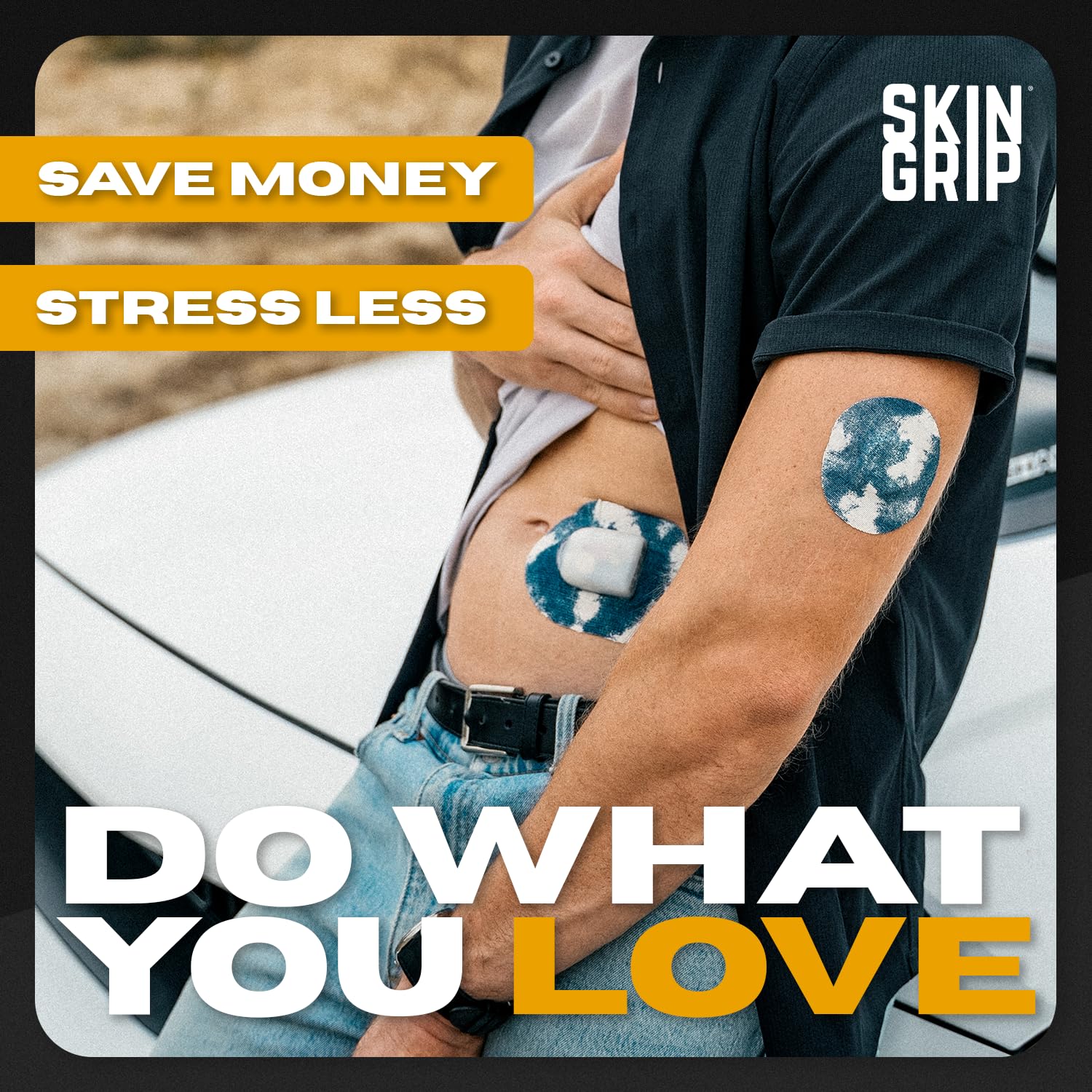 Skin Grip Insulet Patch compatible with Omnipod Dash and Pod-5.