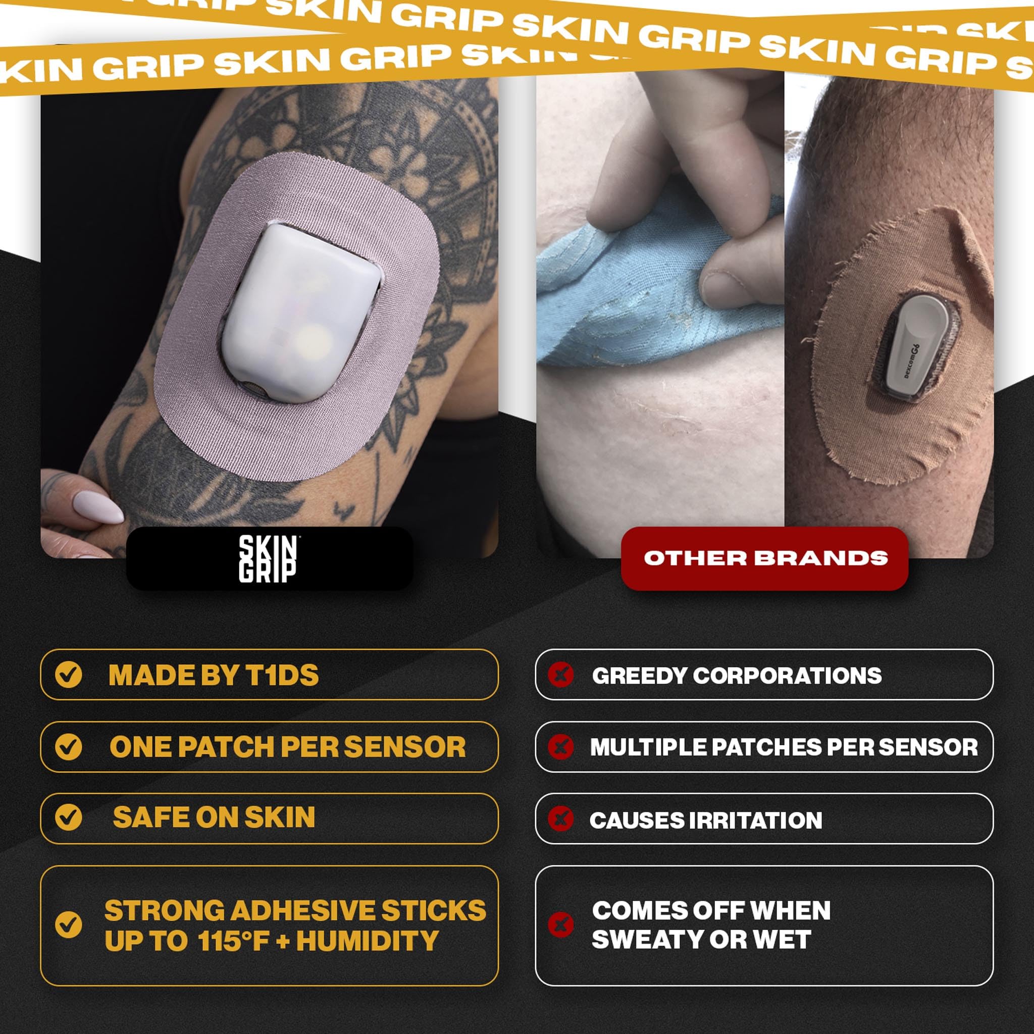 Latex-free hypoallergenic adhesive reduces irritation for sensitive skin.