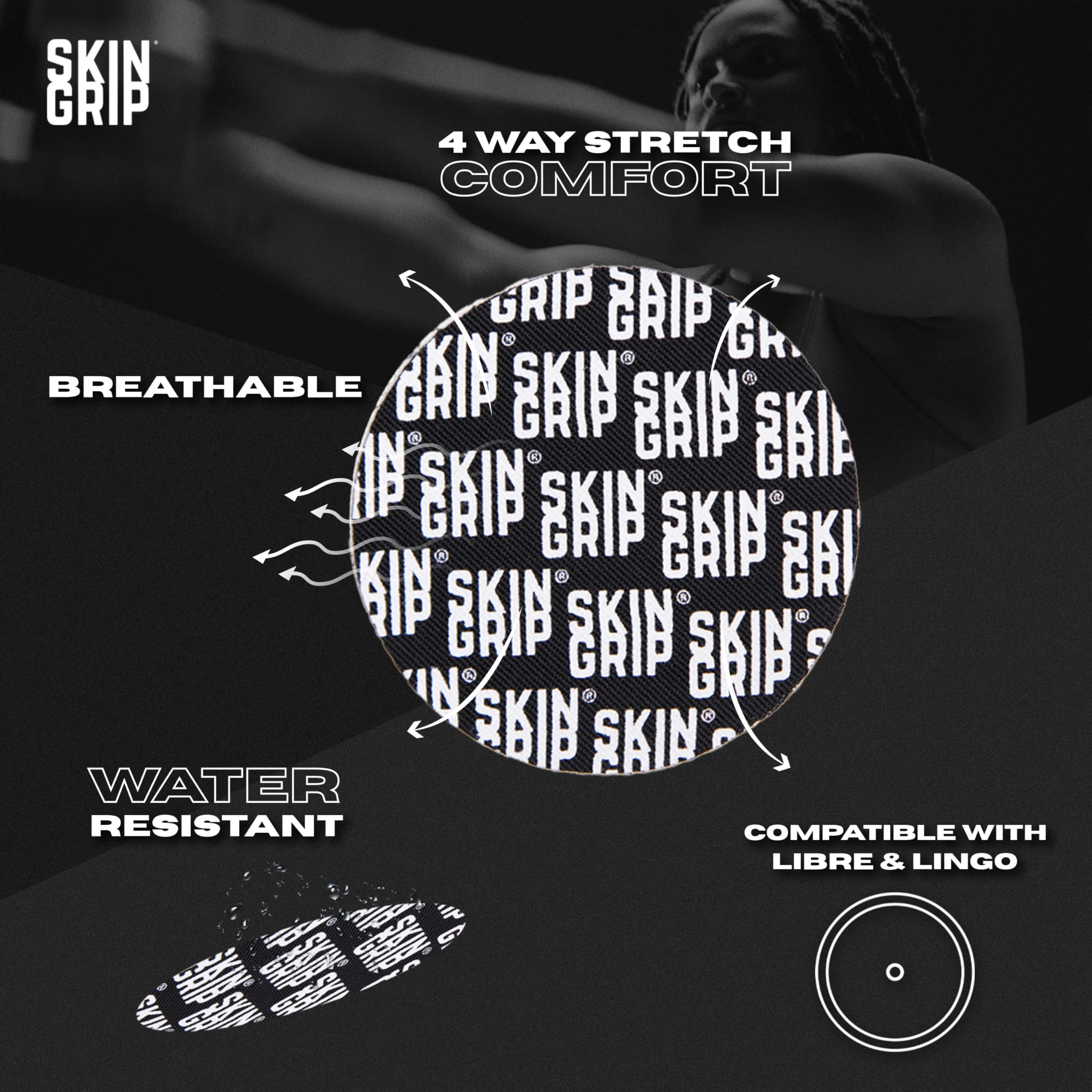 Skin Grip pre-cut patch demonstrates easy, skin-friendly fit for comfortable CGM wear