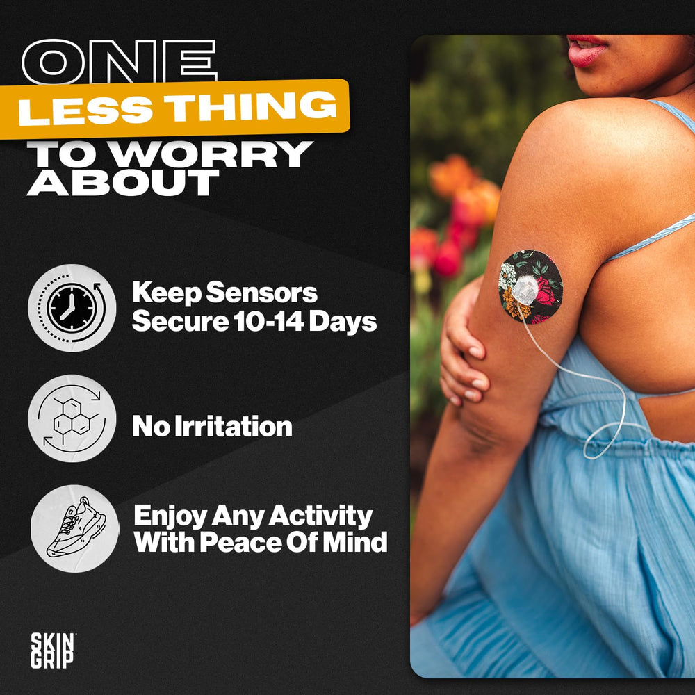 Skin Grip pre-cut patch fits device snugly for comfortable all-day wear.