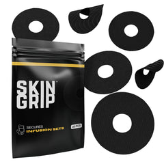Skin Grip universal patch on CGM close-up for extended wear