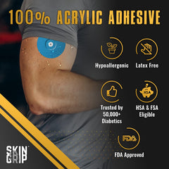 Skin Grip patch secures infusion sets for reliable all-day wear.