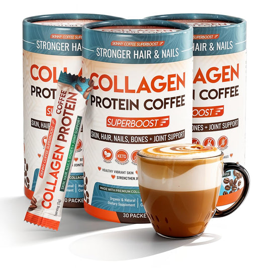 Skinny Coffee SuperBoost bottle pour for a quick energy boost in the morning.