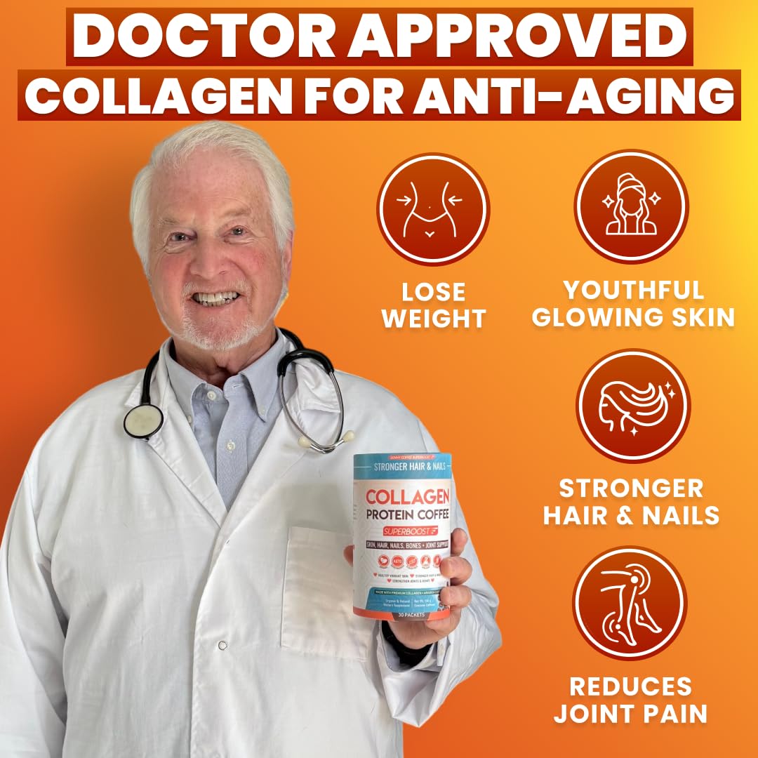 Skinny Coffee SuperBoost coffee cup steaming with smooth energy.