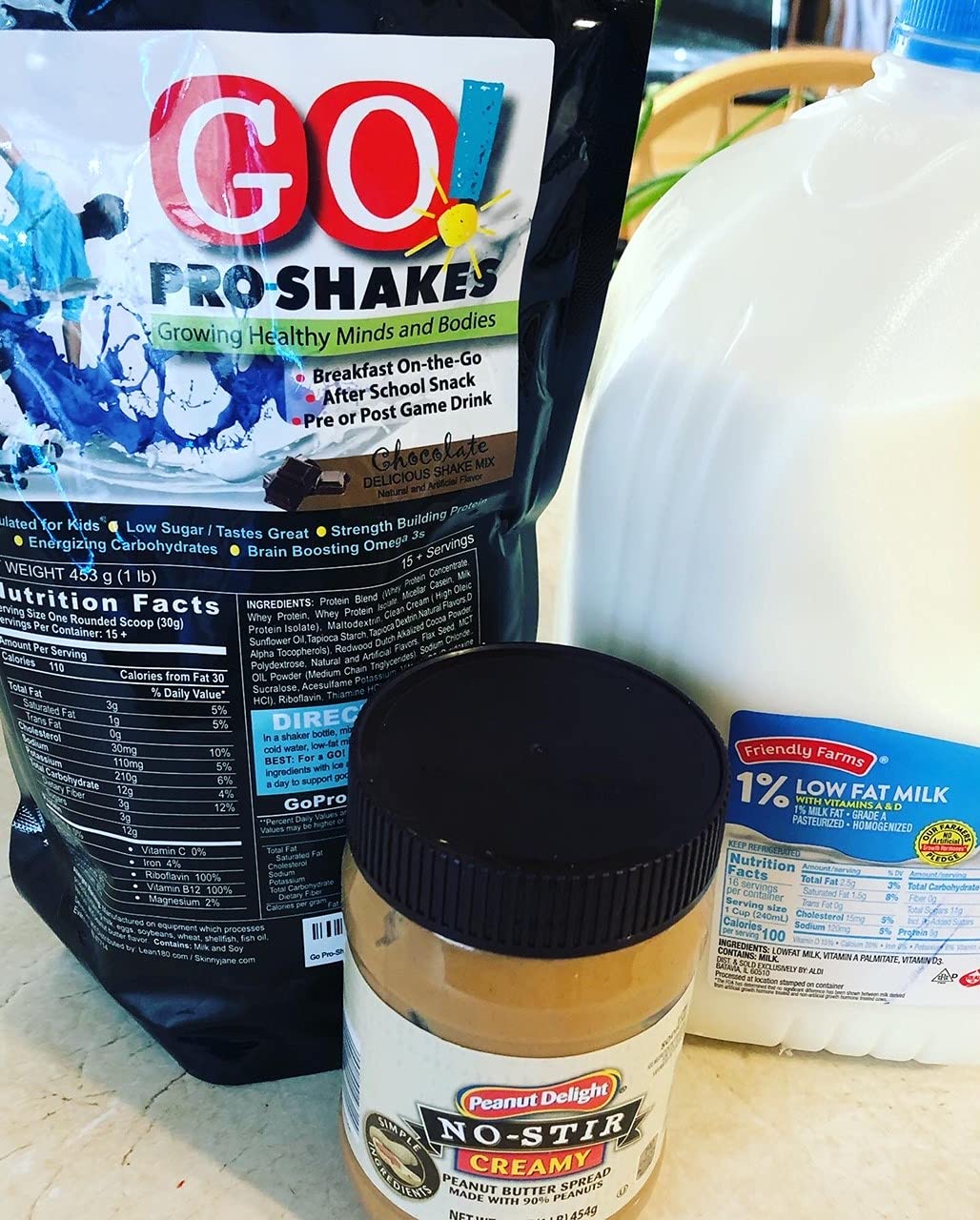Close-up of GO Pro Shakes label highlighting digestive enzymes