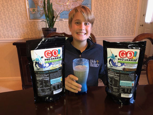 GO Pro Shakes prepared chocolate shake in glass