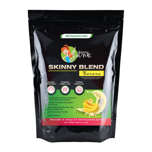 Skinny Jane Skinny Blend banana bottle on the go meal replacement.
