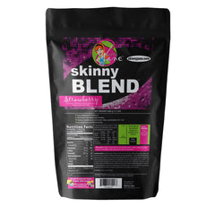 Pourable Skinny Jane Skinny Blend shake in glass showing creamy texture