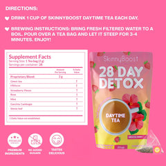 SkinnyBoost Evening Apple Tea sachets with cinnamon aroma.