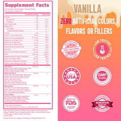 SkinnyBoost grass-fed whey vanilla protein powder scoop shows quality source
