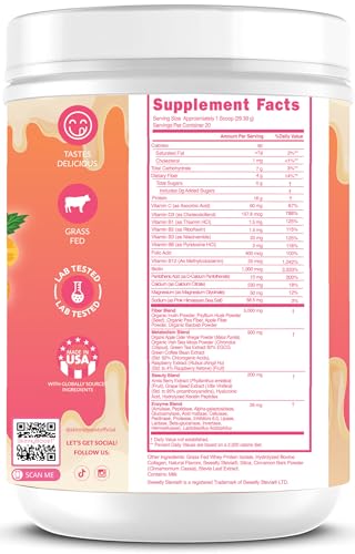 SkinnyBoost Lean Beauty collagen shake label close-up highlights vanilla flavor