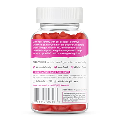 SkinnyFit Tropical Berry Flavor gummies highlighting delicious taste.
