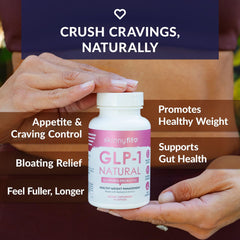 SkinnyFit GLP-1 Natural supplement label emphasizes clean ingredients and transparency.