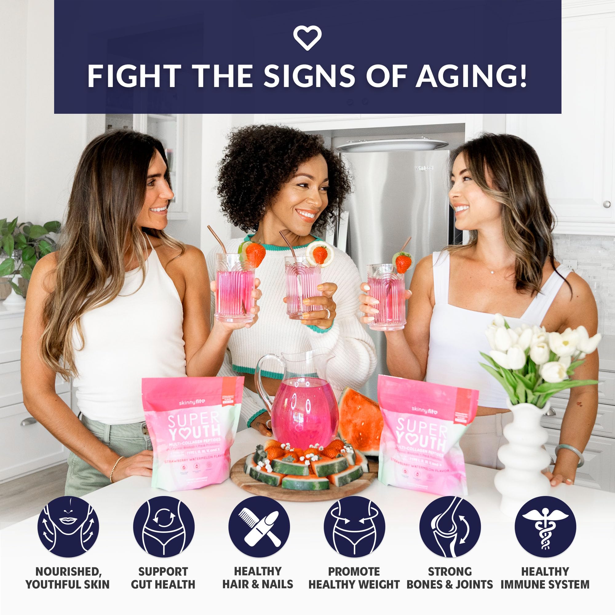 SkinnyFit probiotics and prebiotics blend highlighting gut-friendly support