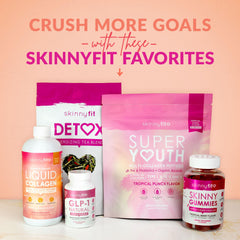 SkinnyFit Wellness formula; convenient daily drink for self-care rituals.